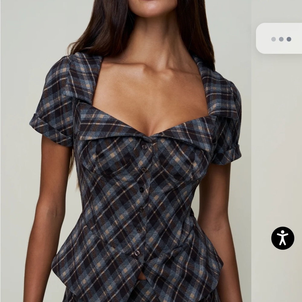 Lia Buttondown Diamond Tartan Corset 
Danielle Guizio